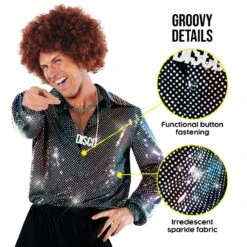 Camicia Di Costume Da Discoteca Per Uomini -Angels Face Negozio mcmdds disco shirt adult 3