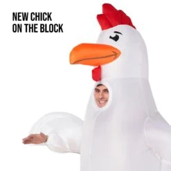 Costume Da Pollo Gigante Gonfiabile Per Uomo -Angels Face Negozio mcmgick giant inflatable chicken adult 06