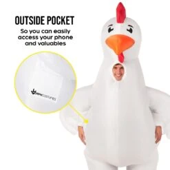 Costume Da Pollo Gigante Gonfiabile Per Uomo -Angels Face Negozio mcmgick giant inflatable chicken adult 07