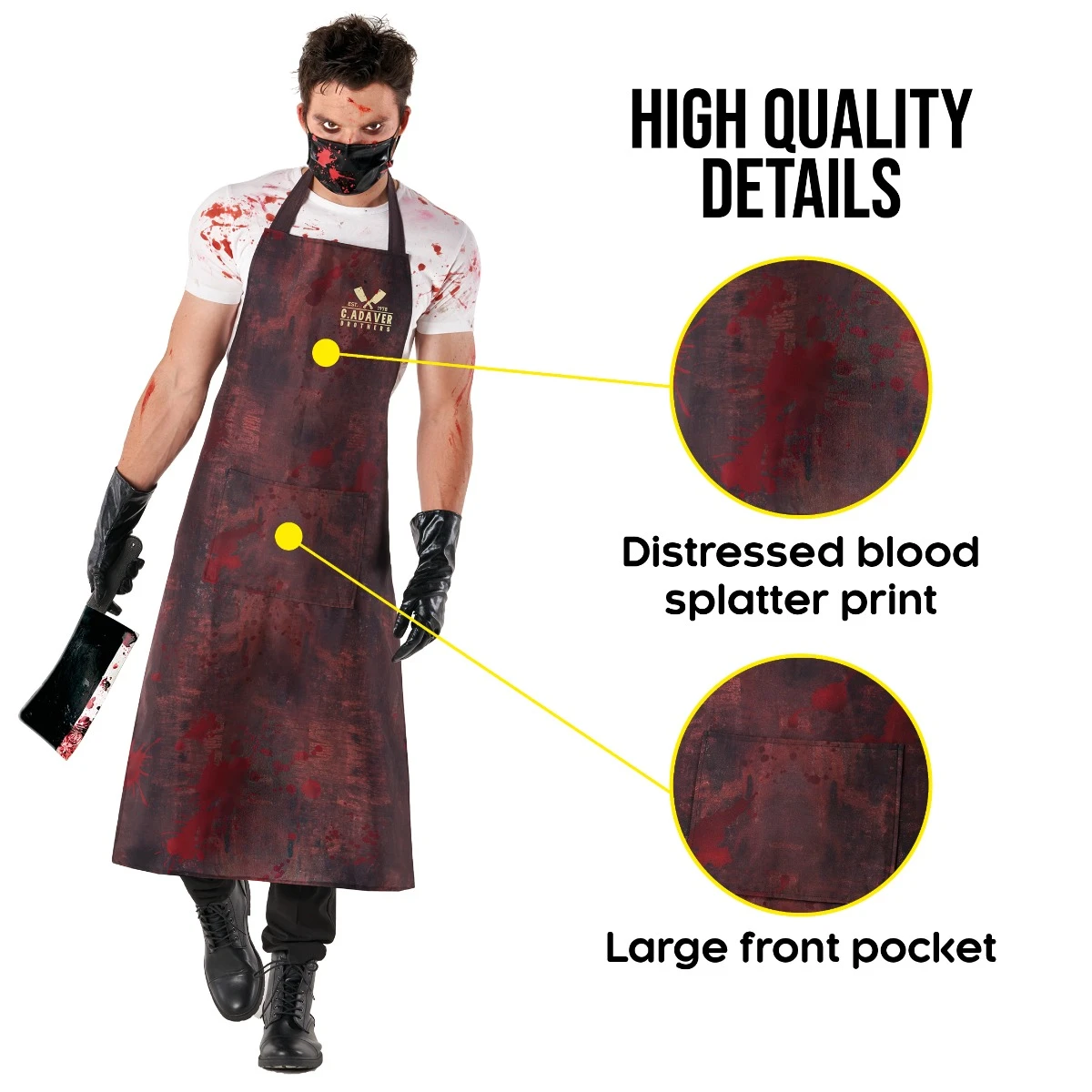 Mens Killer Butcher Costume 5 Mens Killer Butcher Costume - immagine 3