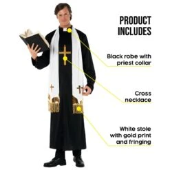 Costume Religiosa Sacerdote Per Uomini -Angels Face Negozio mcmrp religious priest adult 7