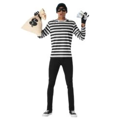 Mens Striped Burglar Costume 12 Mens Striped Burglar Costume -Angels Face Negozio mcmsb burglar 03