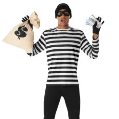 Mens Striped Burglar Costume 13 Mens Striped Burglar Costume -Angels Face Negozio mcmsb burglar 04
