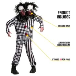 Costume Da Clown A Due Teste -Angels Face Negozio mcmtcl two headed clown adult feature 0