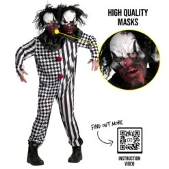 Costume Da Clown A Due Teste -Angels Face Negozio mcmtcl two headed clown adult feature 02