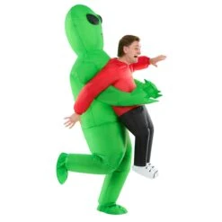 Alien Inflatable Costume Pick Me Up Mens Red -Angels Face Negozio mcpira red abductee alien pmu adults 05 min