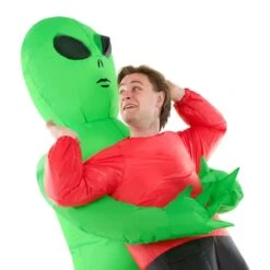 Alien Inflatable Costume Pick Me Up Mens Red -Angels Face Negozio mcpira red abductee alien pmu adults 07 min