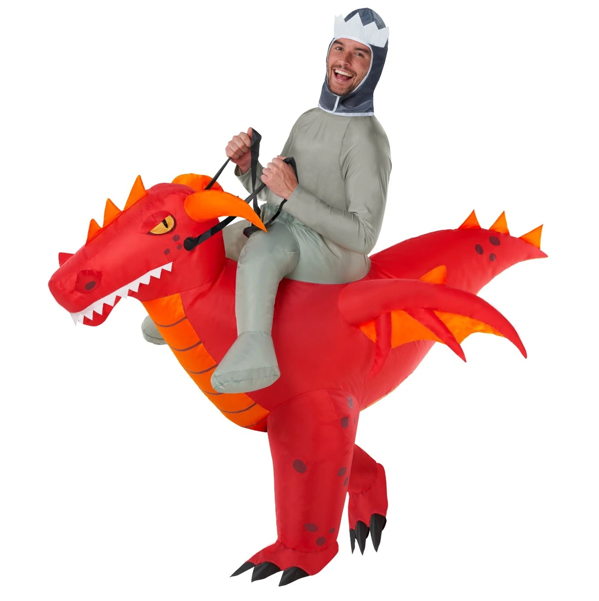 Mens Red Dragon Ride On Inflatable Costume 8 Mens Red Dragon Ride On Inflatable Costume - immagine 6