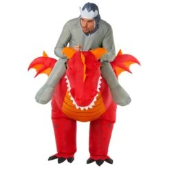 Mens Red Dragon Ride On Inflatable Costume 16 Mens Red Dragon Ride On Inflatable Costume -Angels Face Negozio mcroidr dragon ro red adult 3