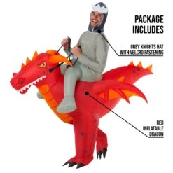 Mens Red Dragon Ride On Inflatable Costume 12 Mens Red Dragon Ride On Inflatable Costume -Angels Face Negozio mcroidr dragon ro red adult 5