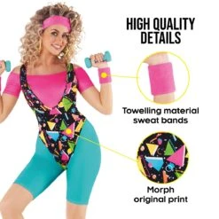 Costume Da Aerobica Anni '80 Da Donna In Colori Vivaci 10 Costume Da Aerobica Anni '80 Da Donna In Colori Vivaci -Angels Face Negozio mcwarb 80s aerobic bright women 10