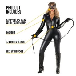 Costume Da Gatta Nera Sexy Per Le Donne -Angels Face Negozio mcwbbl black cat bodysuit3