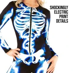 Womens Electric Skeleton Costume 13 Womens Electric Skeleton Costume -Angels Face Negozio mcwbske electric skeleton jumpsuit adult feature 02