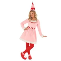 Costume Per Abiti Rosa Di Natale Per Donne -Angels Face Negozio mcwcep christmas elf pink dress 1
