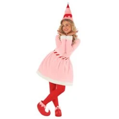 Costume Per Abiti Rosa Di Natale Per Donne -Angels Face Negozio mcwcep christmas elf pink dress 2