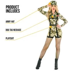Costume Da Tuta Mimetica Dell'esercito Sexy Per Le Donne -Angels Face Negozio mcwpca army playsuit women feature