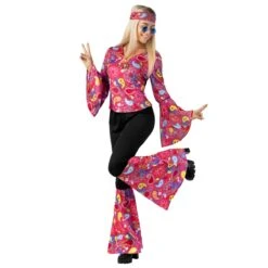 Costume Hippie Donna Viola -Angels Face Negozio mcwph womens willow hippie flares 2