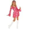 Costume Da Abito Rosa Corto Hippie Per Le Donne -Angels Face Negozio mcwshp hippie short dress adult pink 4
