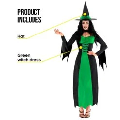 Costume Da Strega Cattiva Verde Per Donna 9 Costume Da Strega Cattiva Verde Per Donna -Angels Face Negozio mcwwwg wicked witch green adult 05 1