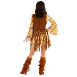 Womens Yellow Hippie Costume Dress -Angels Face Negozio mcwyh womens yellow hippie dress 5