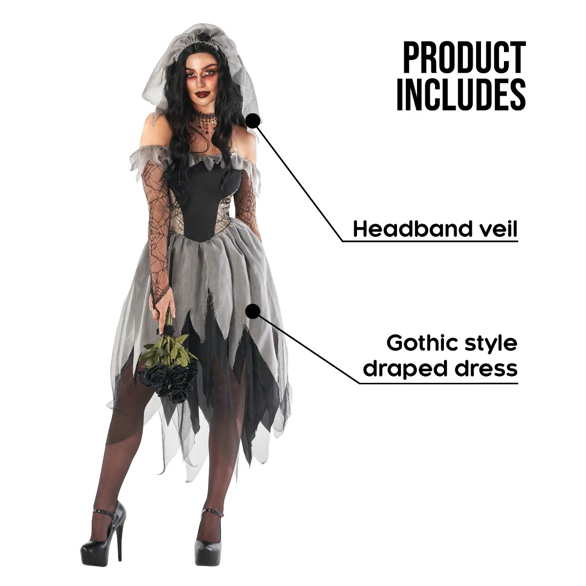 Costume Da Sposa Zombie Per Donna 4 Costume Da Sposa Zombie Per Donna - immagine 2