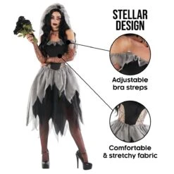 Costume Da Sposa Zombie Per Donna 10 Costume Da Sposa Zombie Per Donna -Angels Face Negozio mcwzbd corpse bride women5