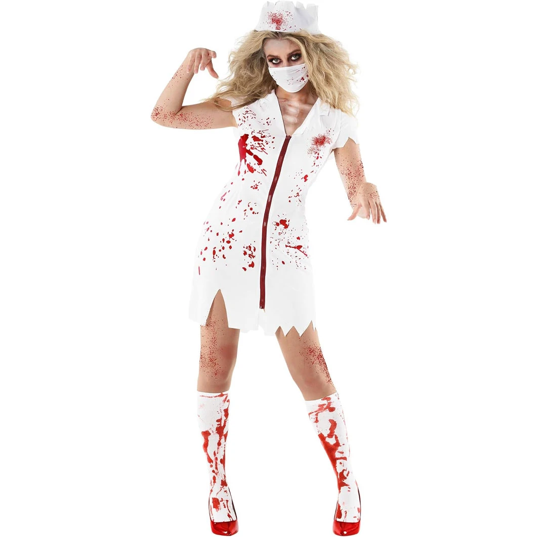 Women's Zombie Horror Nurse Costume 3 Women's Zombie Horror Nurse Costume