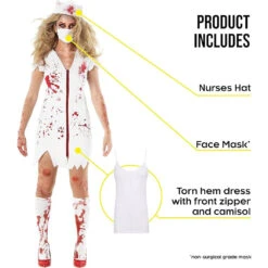 Women's Zombie Horror Nurse Costume 8 Women's Zombie Horror Nurse Costume -Angels Face Negozio women s zombie nurse costume 2