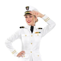 Womens White Navy Officer Costume -Angels Face Negozio womens navy officer white costume 2