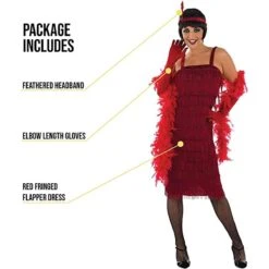 Womens Red Flapper Girl Costume 7 Womens Red Flapper Girl Costume -Angels Face Negozio womens red flapper girl 20s costume dress 3