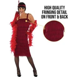 Womens Red Flapper Girl Costume 8 Womens Red Flapper Girl Costume -Angels Face Negozio womens red flapper girl 20s costume dress 4