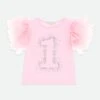 1st Birthday Top Fairy Pink -Angels Face Negozio 1 BirthdayTop Pink Front