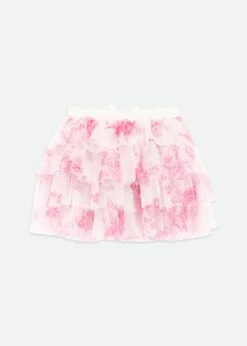 Abbie Roses Tulle Skirt Snowdrop/Pink 11 Abbie Roses Tulle Skirt Snowdrop/Pink -Angels Face Negozio Abbie Skirt SnowdropPink Back