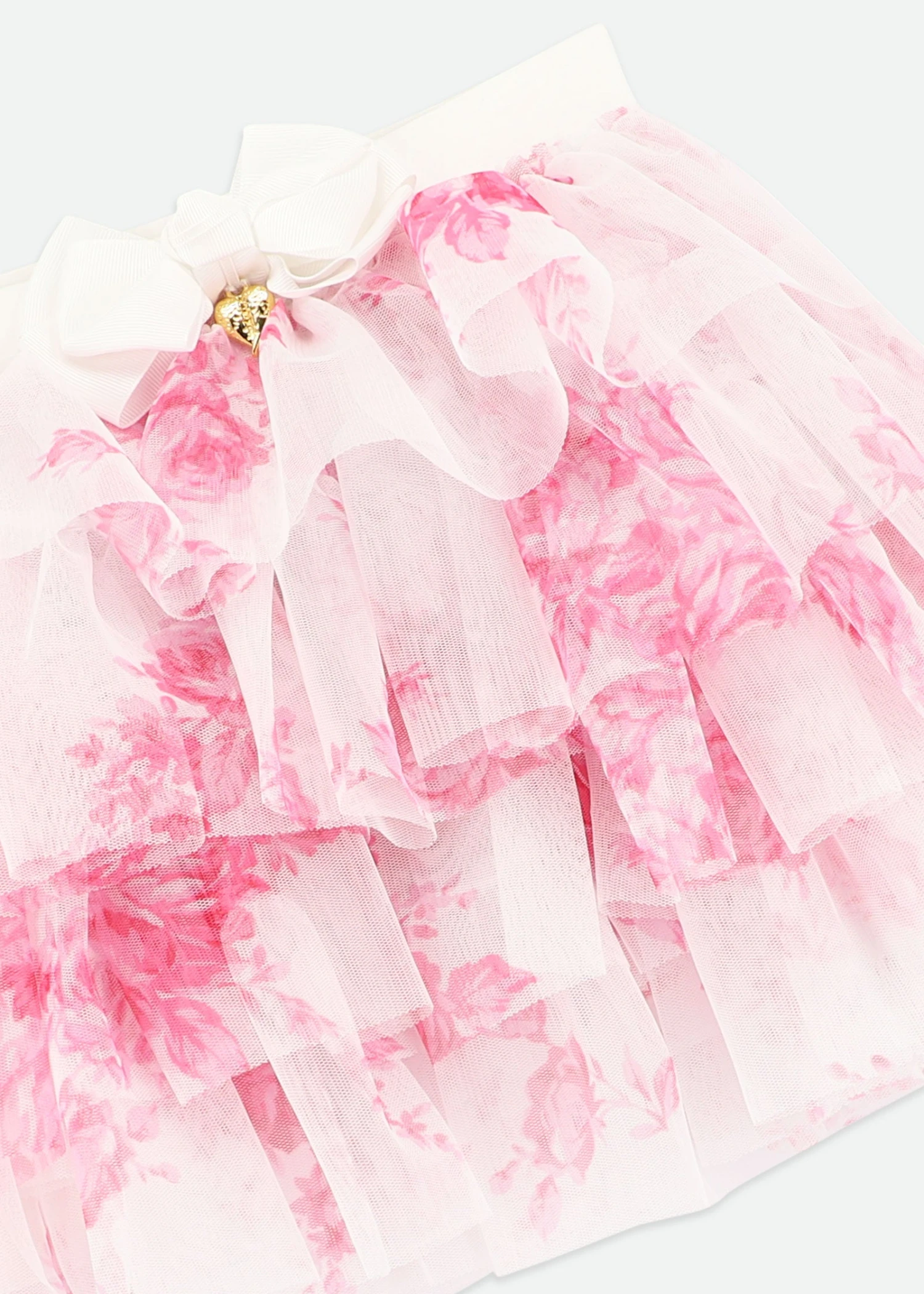 Abbie Roses Tulle Skirt Snowdrop/Pink 6 Abbie Roses Tulle Skirt Snowdrop/Pink - immagine 4