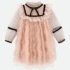 Adelia Flock Dotted Tulle Dress Blush Pink -Angels Face Negozio Adelia Dress Pink Front