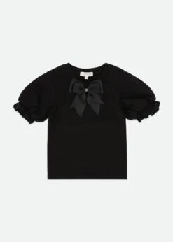 Aira Pleated Sleeve Top Black