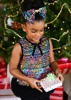 Amber Multi Sequin Top And Trousers Set Black Multi -Angels Face Negozio Amber.Sequin Set Black Multi Lifestyle 1