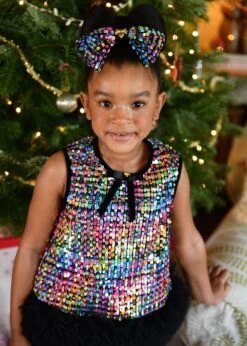 Amber Multi Sequin Top And Trousers Set Black Multi -Angels Face Negozio Amber.Sequin Set Black Multi Lifestyle 2