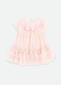 Andie Spotted Tulle Baby Dress Pale Pink