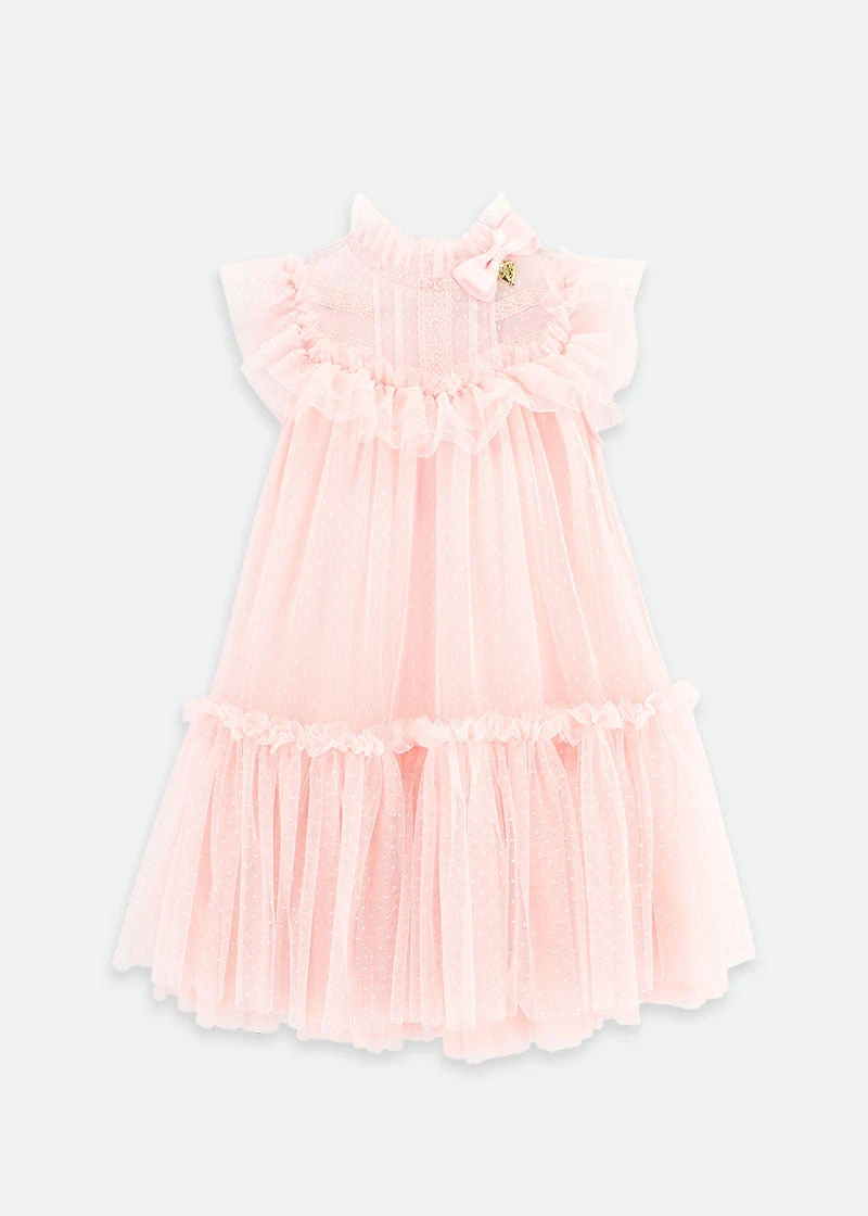 Andrea Spotted Tulle Dress Pale Pink 3 Andrea Spotted Tulle Dress Pale Pink