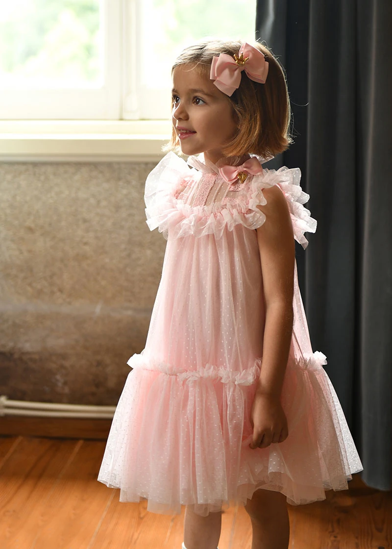 Andrea Spotted Tulle Dress Pale Pink 4 Andrea Spotted Tulle Dress Pale Pink - immagine 2