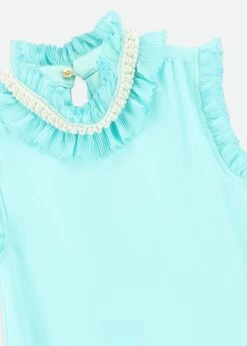 Aphrodite Pearl Collar Dress Aqua Marine -Angels Face Negozio Aphrodite Dress Aqua Detail