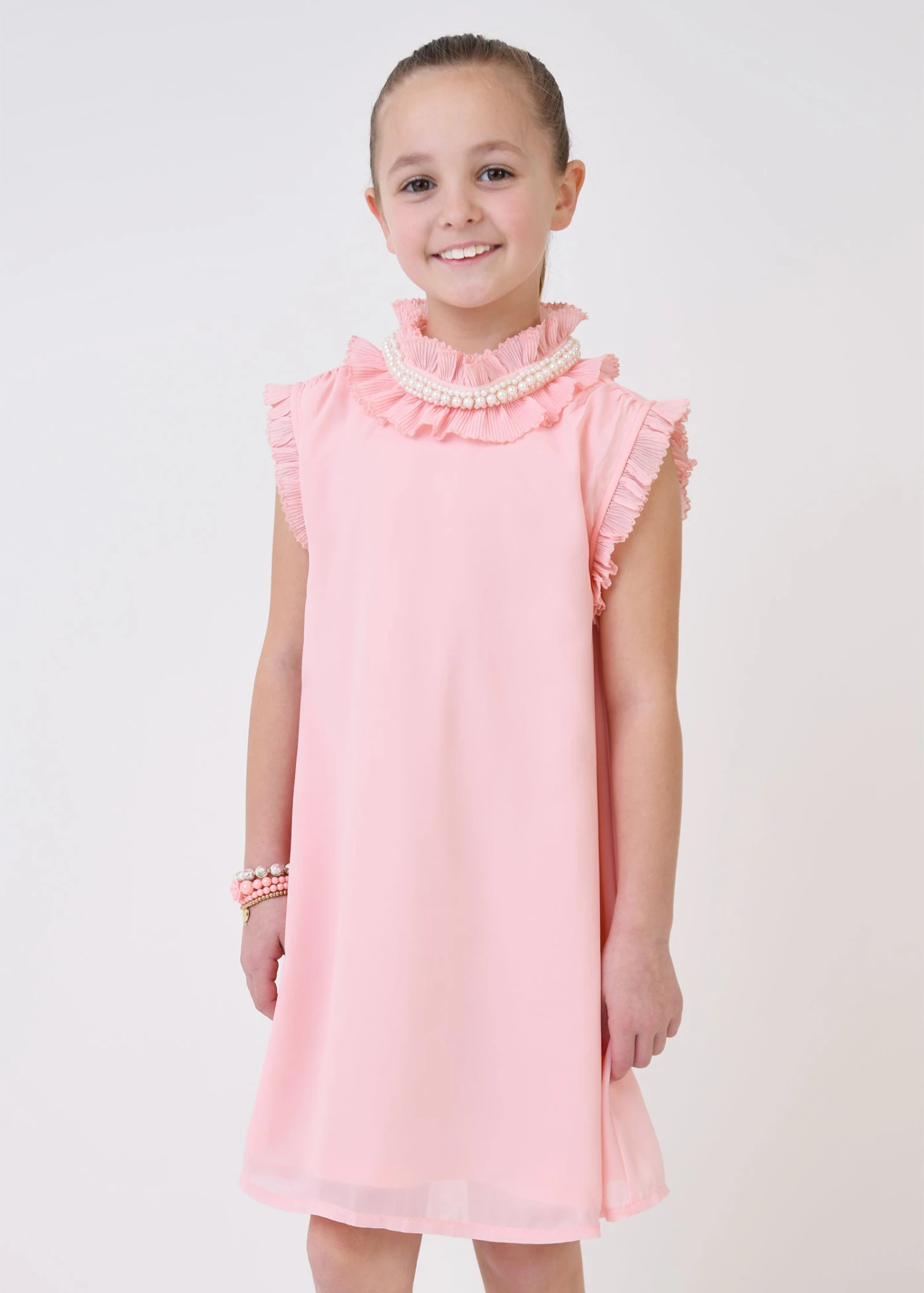 Aphrodite Pearl Collar Dress Peach 4 Aphrodite Pearl Collar Dress Peach - immagine 2