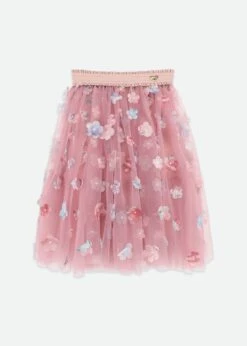 Ariana Petal Tulle Skirt Lilac Rose