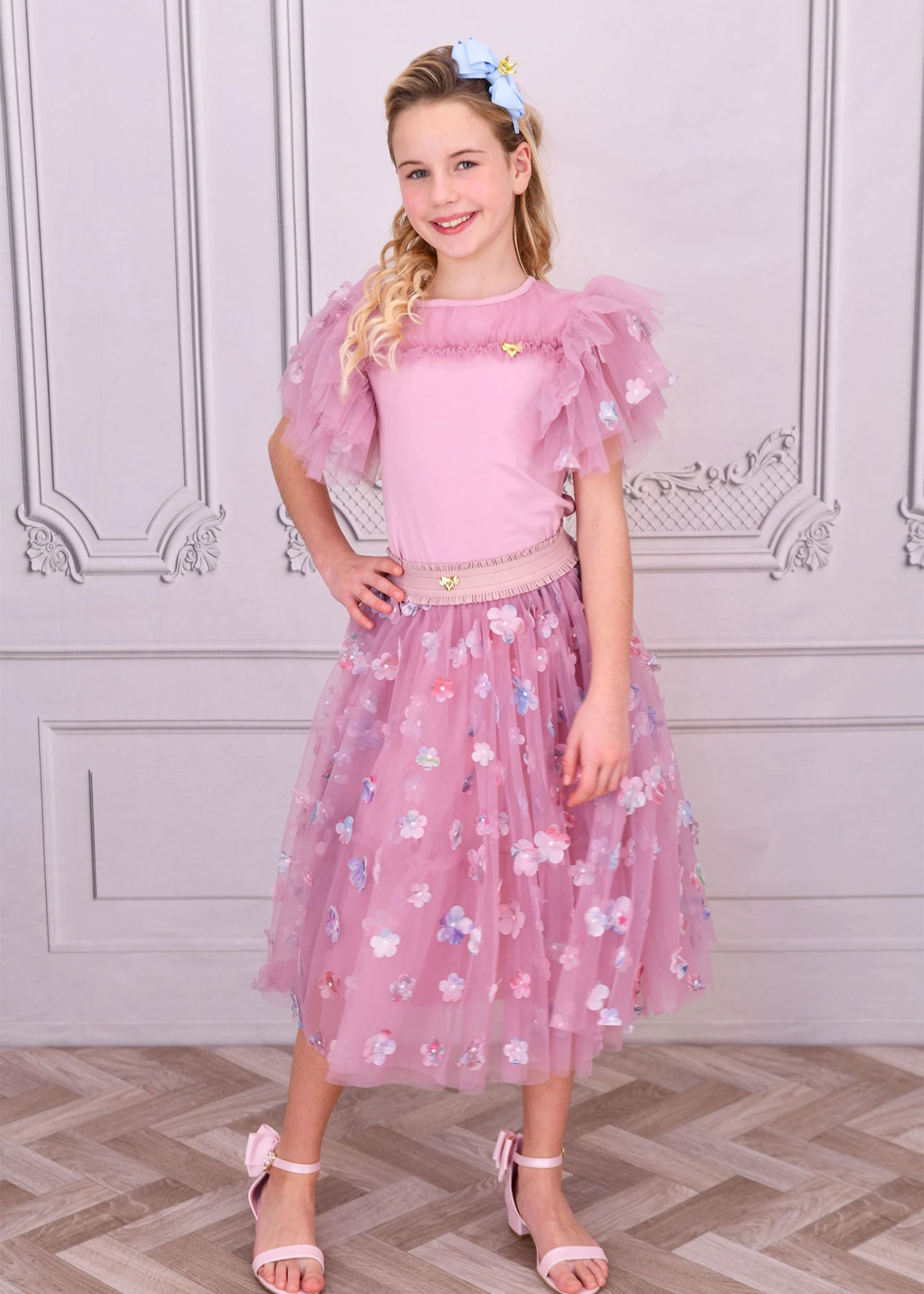 Ariana Petal Tulle Skirt Lilac Rose 4 Ariana Petal Tulle Skirt Lilac Rose - immagine 2