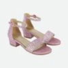Athena Crystal Sandal Pink 1 Athena Crystal Sandal Pink -Angels Face Negozio Athean Shoe Pink Front