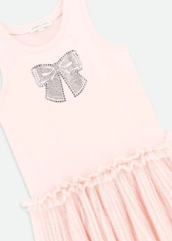 Austin Crystal Bow Tulle Dress Pale Pink -Angels Face Negozio Austin Dress Pink Detail