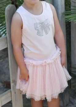 Austin Crystal Bow Tulle Dress Pale Pink -Angels Face Negozio Austin Dress Pale Pink Campaign