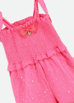 Bali Sparkle Playsuit Begonia Pink -Angels Face Negozio Bali Playsuit Begonia Detail