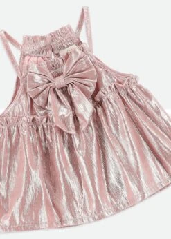 Bayside Top Pink Metallic -Angels Face Negozio Bayside Top Pink Detail
